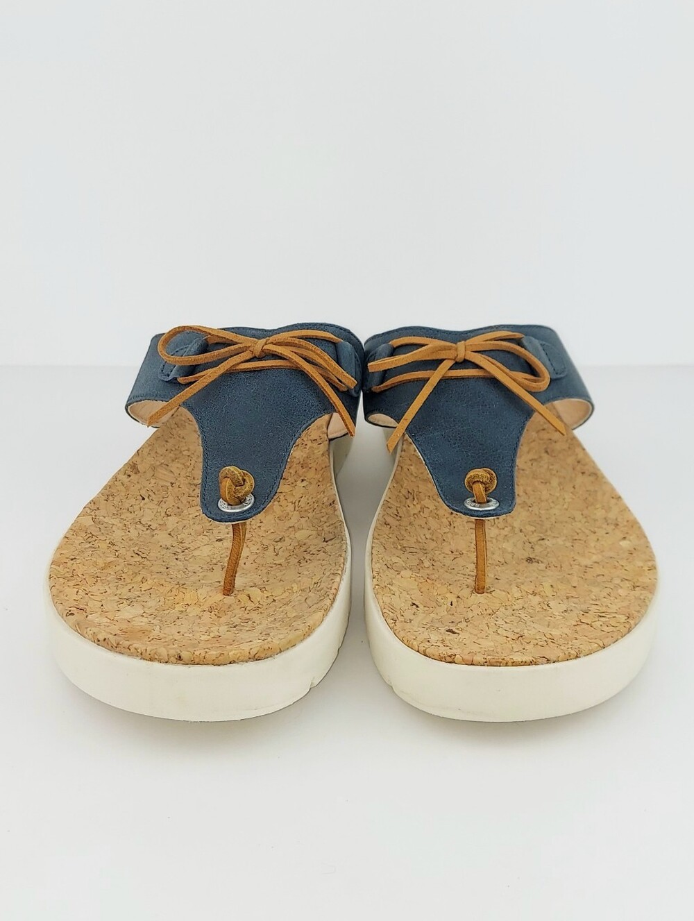 Sperry Blue Nubuck Cork Footbed Platform Sandals 12 - Picture 4 of 11